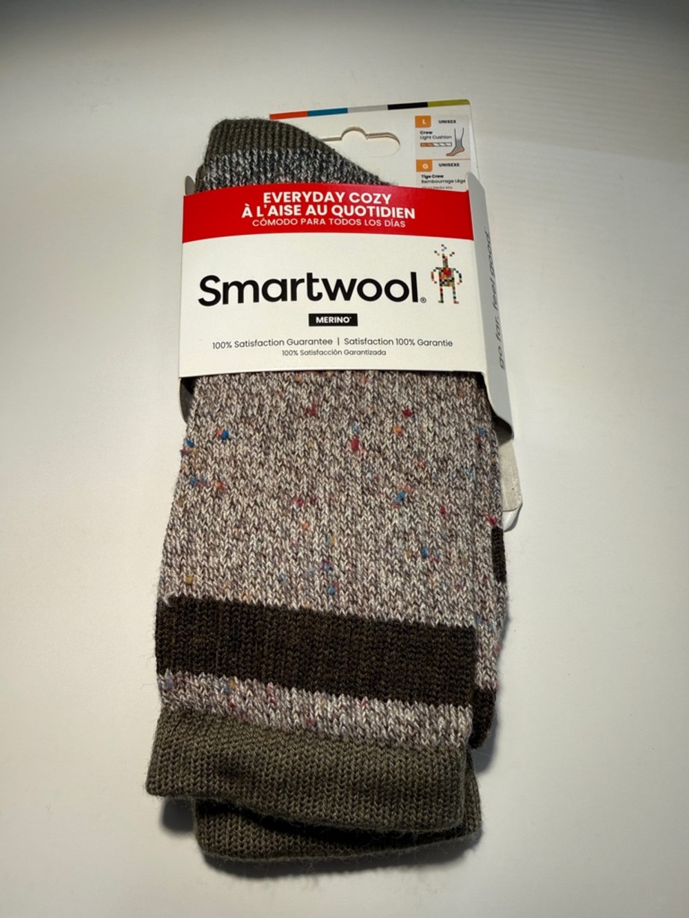 Smartwool Unisex Everyday Cozy Merino Blend Socks - Gray with Multicolor Flecks